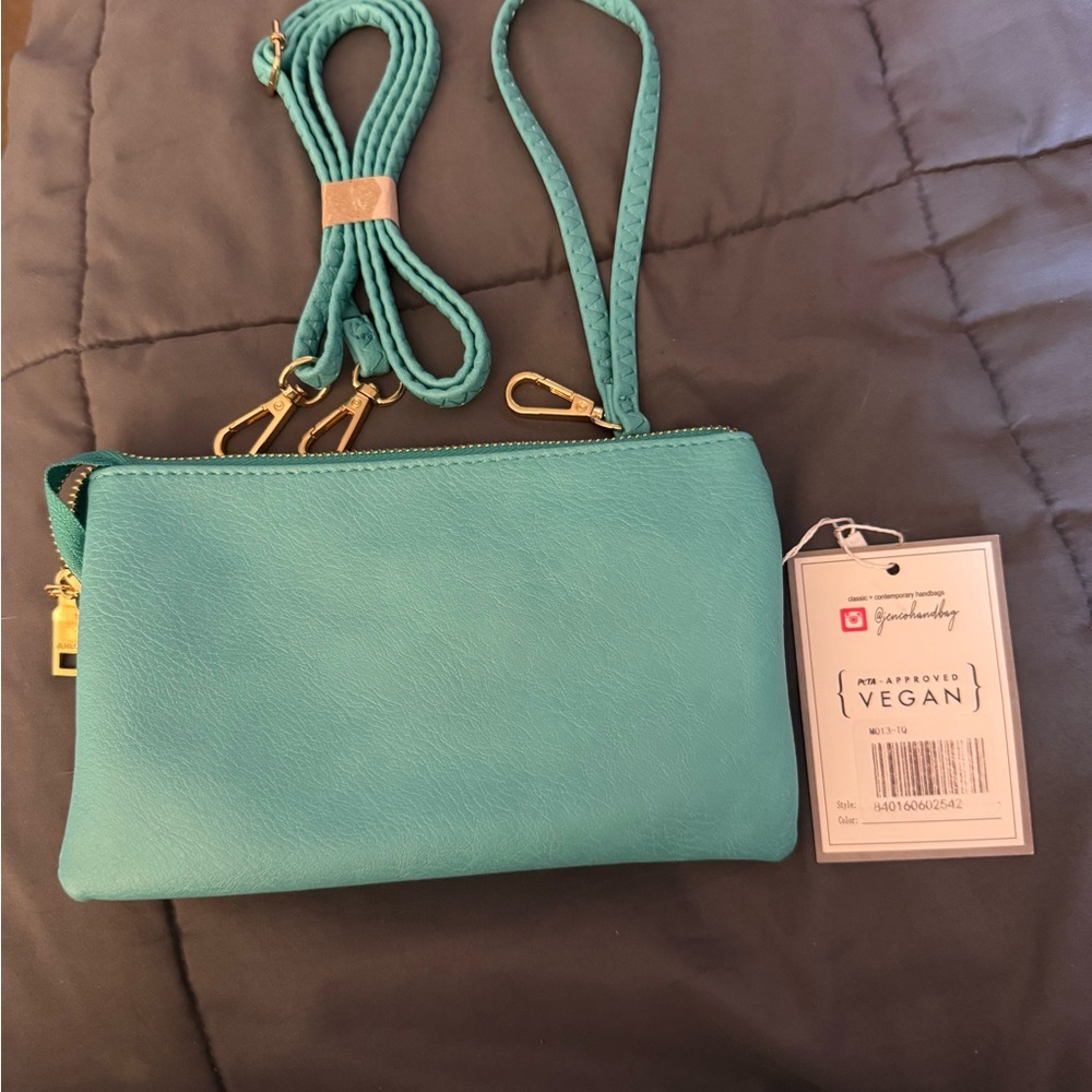 Chic Vegan Turquoise Crossbody Bag